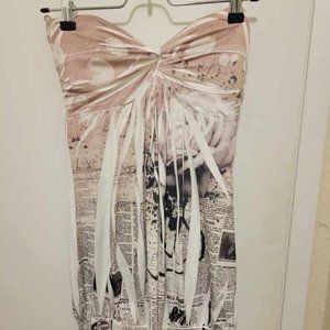 Strapless Distressed Style Club/Party Dress Size M